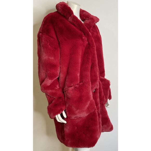 Double D Ranch Montana Chill Red Faux Fur Jacket XL NWT Banjo Burgundy Concho - Picture 7 of 14